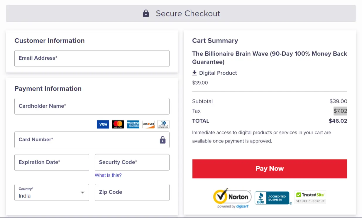 Secure Checkout for The Wealth Signal
